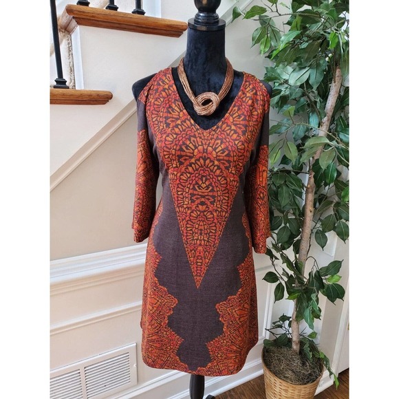 Cato Women's Polyester V-Neck Cold Shoulder Sleeve Knee Length Dress Size Medium - Picture 1 of 11